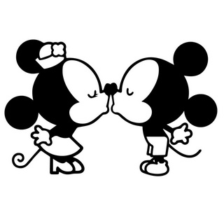 Adesivo Mickey e Minnie Beijando Decorativo lindo para quarto de criança!