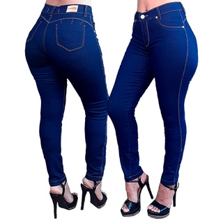 Calça Jeans Skinny Modeladora Feminina com Elastano Cintura Alta