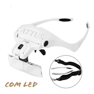 Lupa Cabeca Luz Led Aumento Profissional Esteticista em Oferta na Shopee