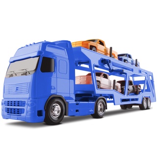 Caminhão Cegonheiro Brinquedo Grande + 2 Carrinhos Carreta