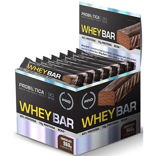 Whey Bar Protein Probiótica – Barrinha de Proteína – 24 Unid x 40g (960g)