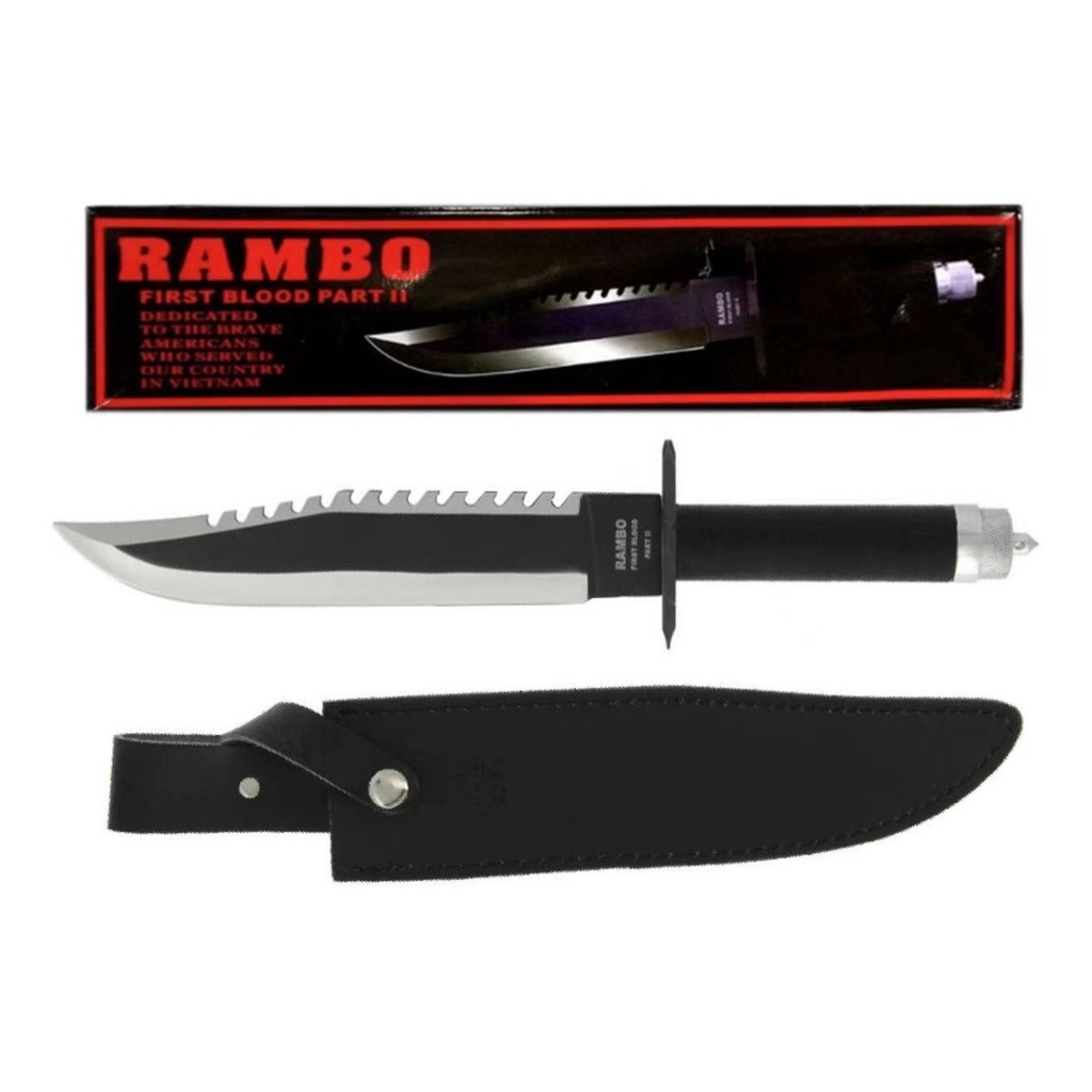 Faca Rambo 2 Original 40cm Preto - First Blood Parte II