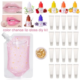 Ibcccndc Brilho Labial / Base Hidratante Para As Lábios Que Muda De Cor Com Folha De Ouro E Brilho Labial em Oferta na Shopee