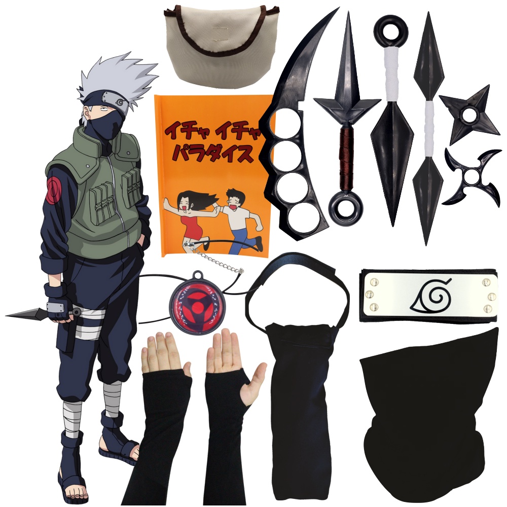 kit Bandana Naruto aldeia da folha Renagado, Kunai, Shuriken e Colar  Ajustável Akatsuki - Kits / Conjuntos de Joias e Bijuterias - Magazine Luiza