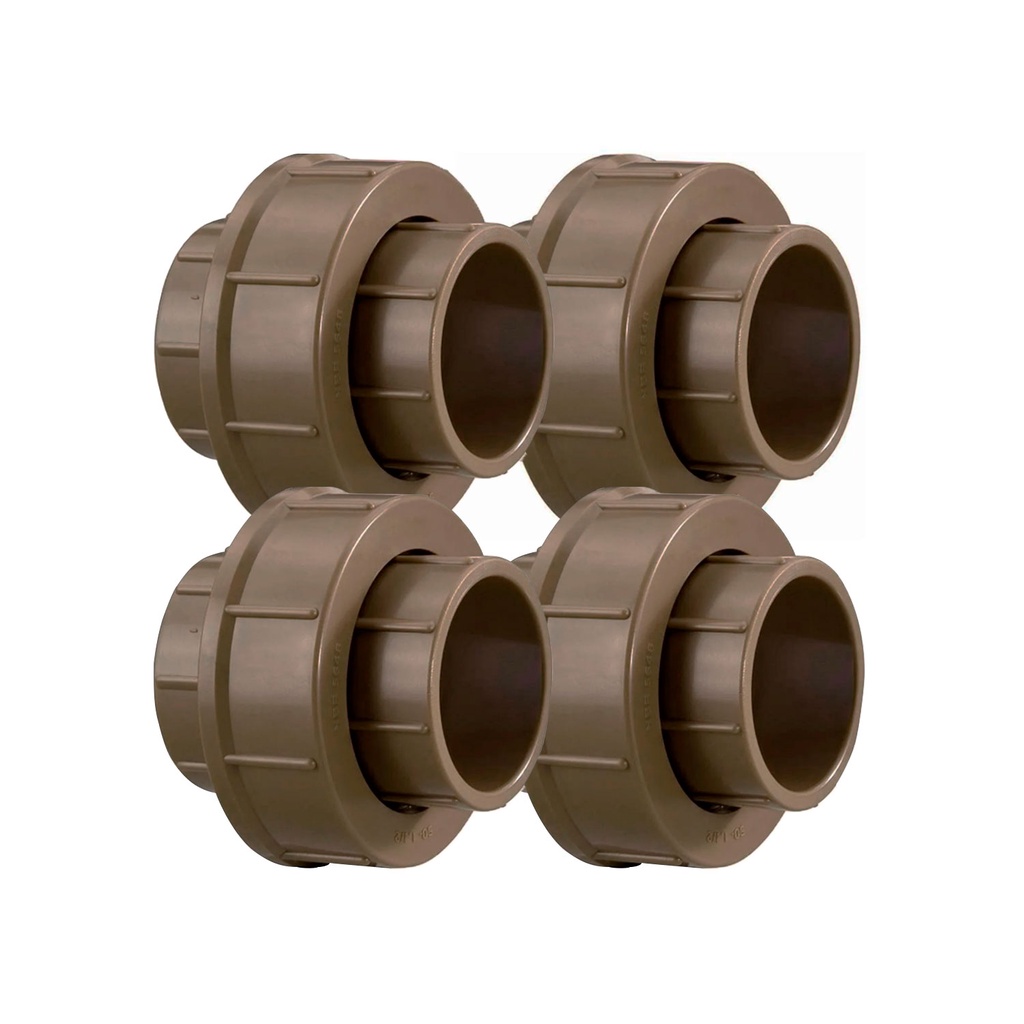 4x União Soldável 25mm (3/4'') Para Água Fria e Motobomba