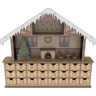 Natal Calendário De Advento Mdf Cru 3mm