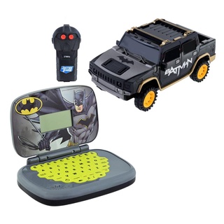 Kit Laptop bilíngue + Veiculo Power Drivers RC 3 Func Batman