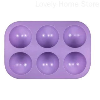 Molde De Silicone 6 Cavidades / Semi Esfera Para Confeitaria Diy / Bandeja De Gelo Para Sabonete / Vela De Chocolate