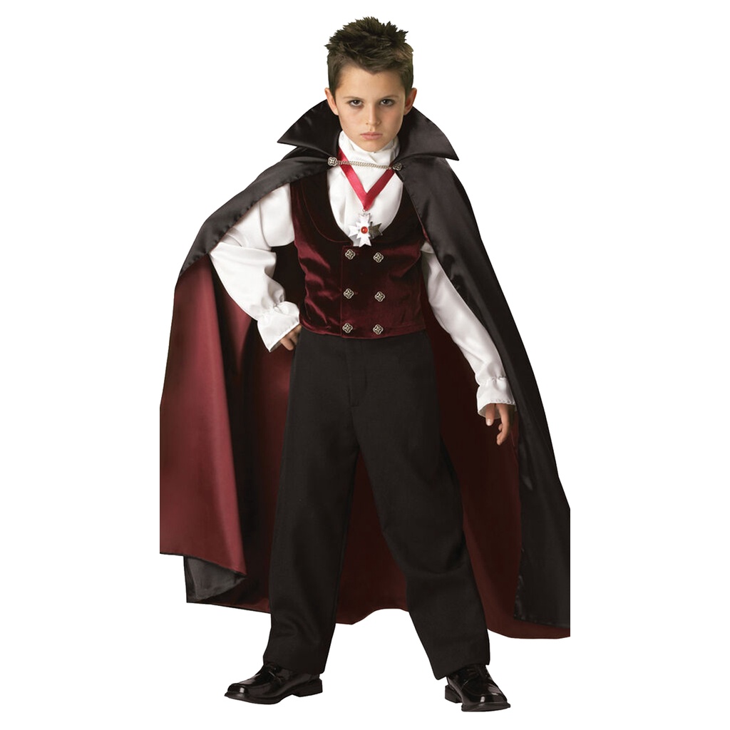 Fantasia Infantil Halloween Roupa Vampiro Drácula Com Capa