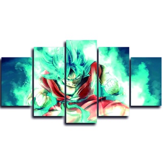 Quadro Decorativo 5 peças Mosaico quite kit Modular Vegeta Vedita Freeza  Broly Dragon Ball Super Z Kai Goku Bulma Majin Boo Bills Trunks Shen Long