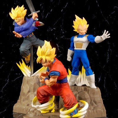 Bola de Dragão Série Perfeita APF Batalha Filho Goku Vegeta Troncos Cenário  Anime Ornamentos Figura