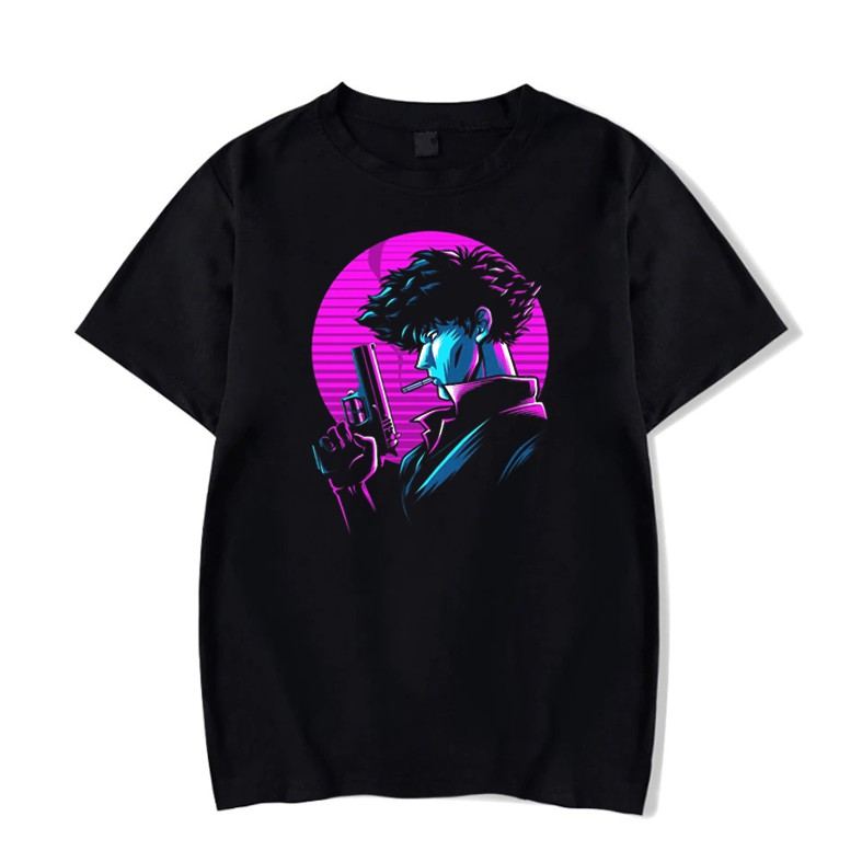 Camiseta Unissex Algodão Anime Cowboy Bepop Vaporwave