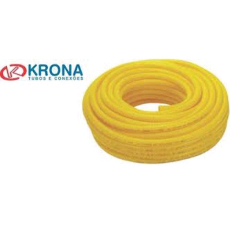 Eletroduto flexível conduite corrugado amarelo 25mm 3/4 krona anti ...