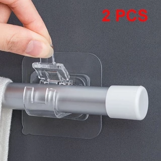 2pcs Gancho De Grampo De Cortina Ajustável Sem Pregos Fixa