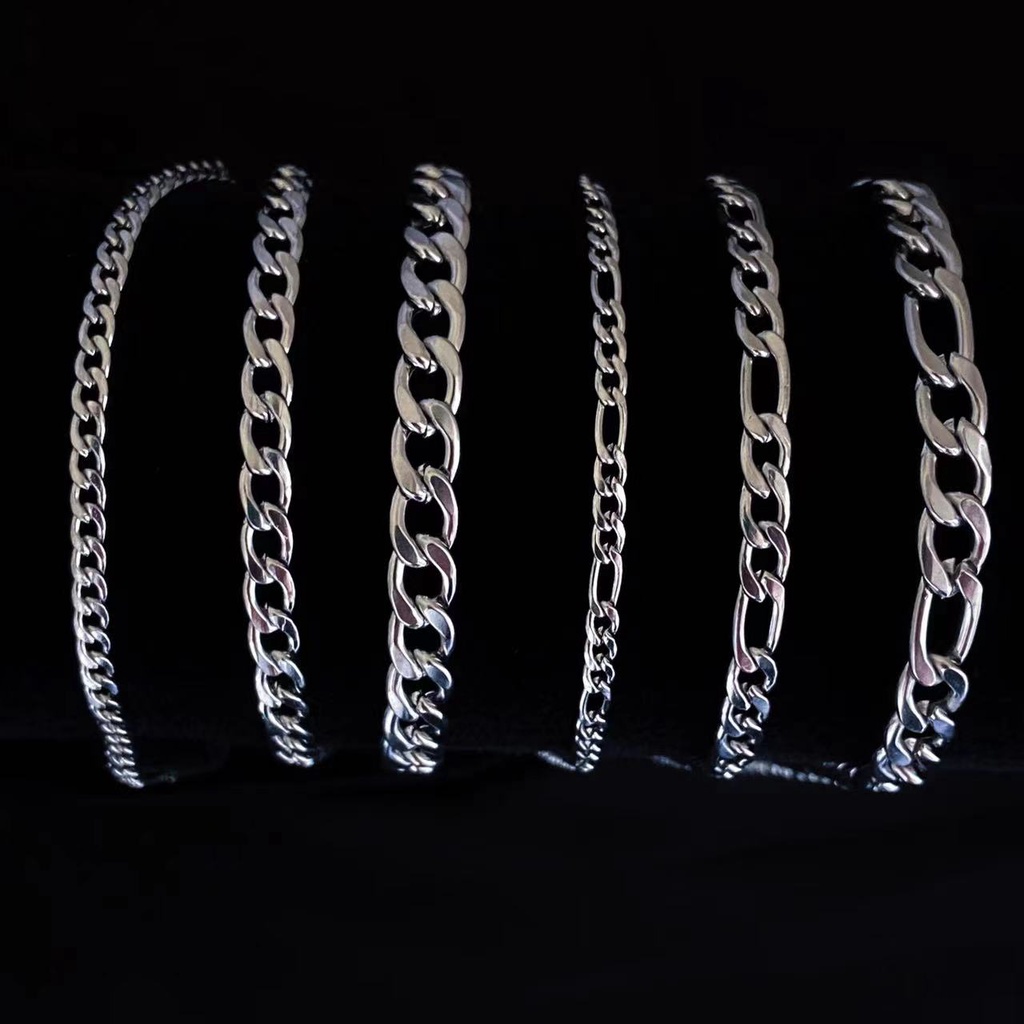 pulseira masculino de 3-5mm. Pulseira moderna de corrente de aço inoxidável