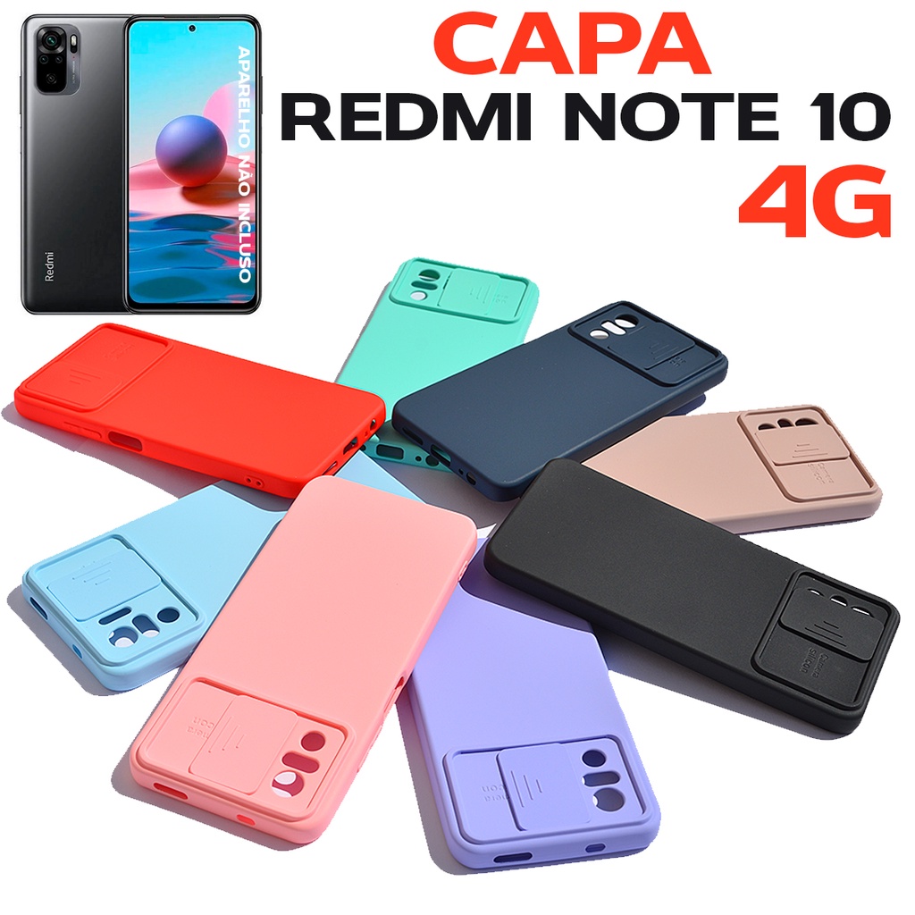 Capinha Capa Xiaomi Redmi Note 10 - 4G / Janelinha Aveludada c/ Proteção de Câmera
