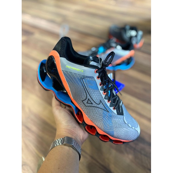 Mizuno wave azul e sales laranja