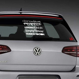 Kit 5 Adesivos Carro Vidro Traseiro Sticker Stance Fitment