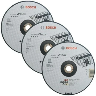 Discos de Corte 230mm p/ Inox Bosch Kit com 3 Centro Deprimido Expert for Inox 9"