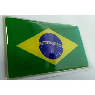 Adesivo Resinado Bandeira do Brasil 3D Alto Relevo