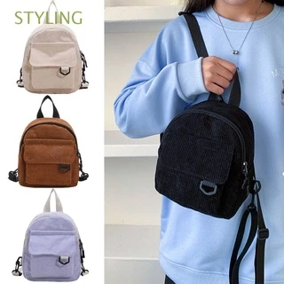 Mini Mochila De Veludo Feminina