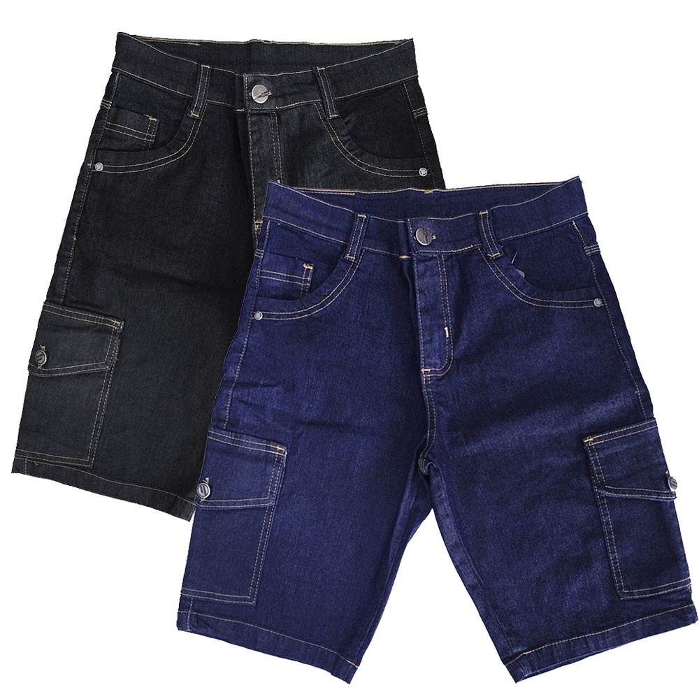 Bermuda jeans 2024 cargo masculina