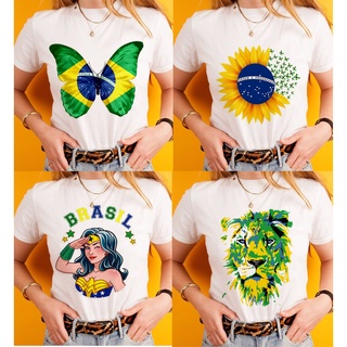 Camiseta Brasil Feminina Bandeira America blusa em Promoção na