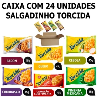 Caixa Salgadinho Torcida Com 24 Unidades de 38g