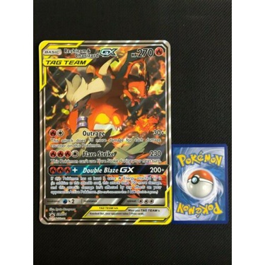 Carta Pokemon Reshiram e Charizard GX Aliados Full Art Português