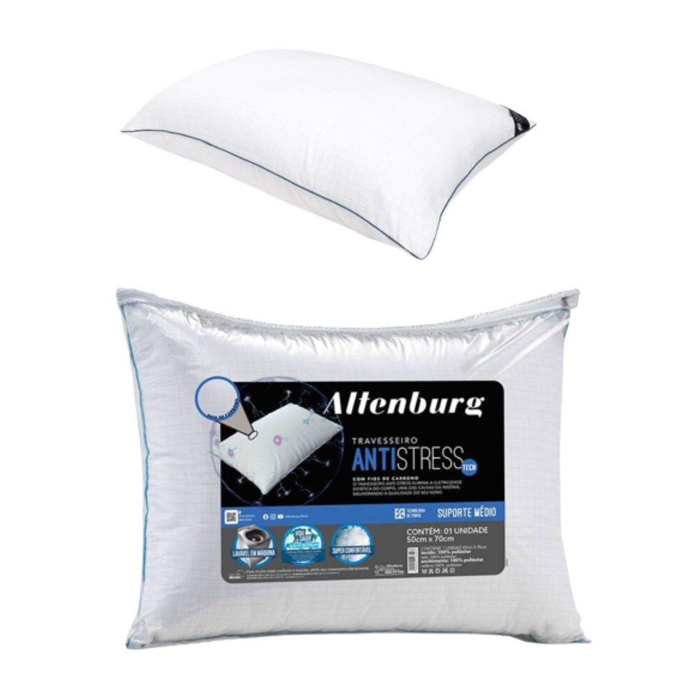 Travesseiro Altenburg Antistress Branco 50 X 70cm