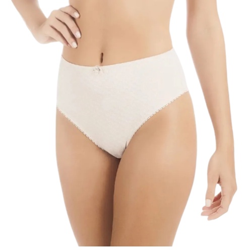 Calcinha Duloren Cintura Alta Coleção Atlântida Ref 839132 Lycra Forro 100% Algodão Sem Estampas Tanga Cós Alto Sensual Alta Compressão Lingerie Feminina Calçola Tamanhos M, G e EG Plus Size