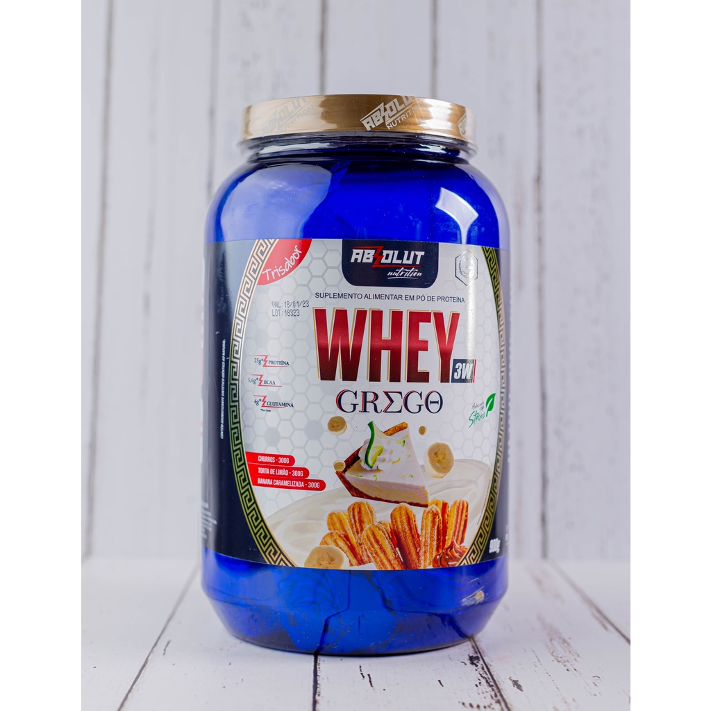 Whey Protein 3W (Concentrado, Isolado, Hidrolisado) 900gr Trisabor com brinde – Suplemento alimentar – Absolut Nutrition