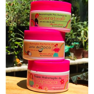 KIT CRONOGRAMA CAPILAR caseiro B (tapioca, leite de coco, queratina)