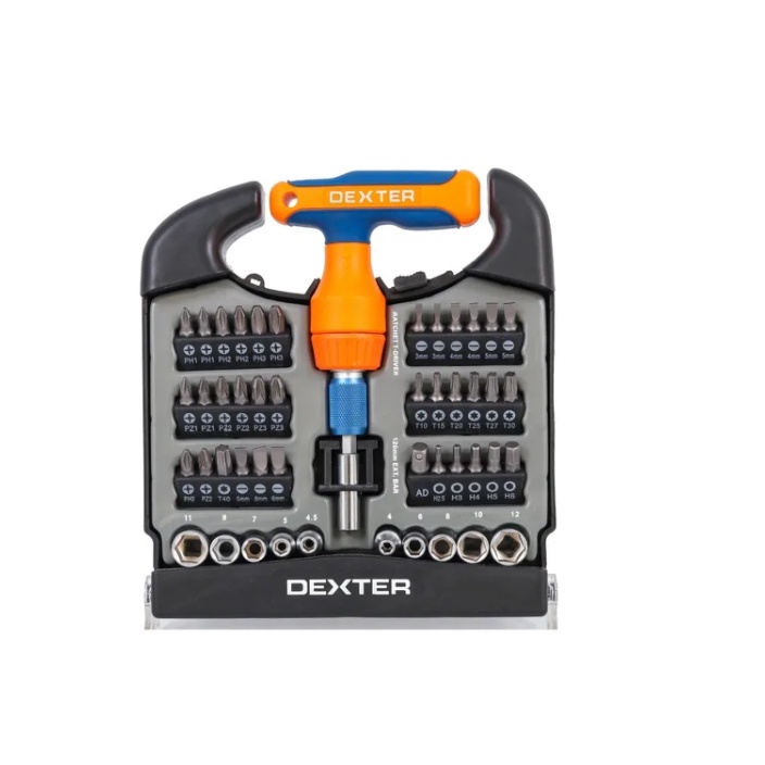 Jogo de Bits e Soquetes com Chave T 48 peças Dexter | Shopee Brasil