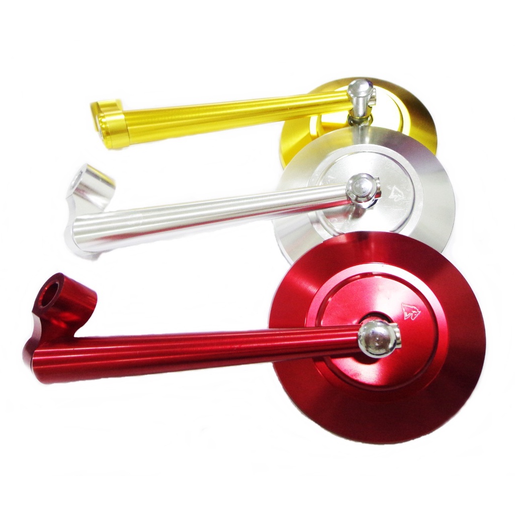 Retrovisor Alumínio Custom Moto Universal Cromado Redondo