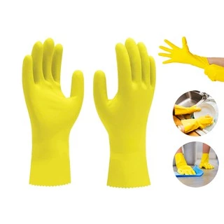 Luva Latex Amarelo Multiuso Para Proteção E Segurança Das Mãos Super Resistente Limpeza Pesada em Oferta na Shopee