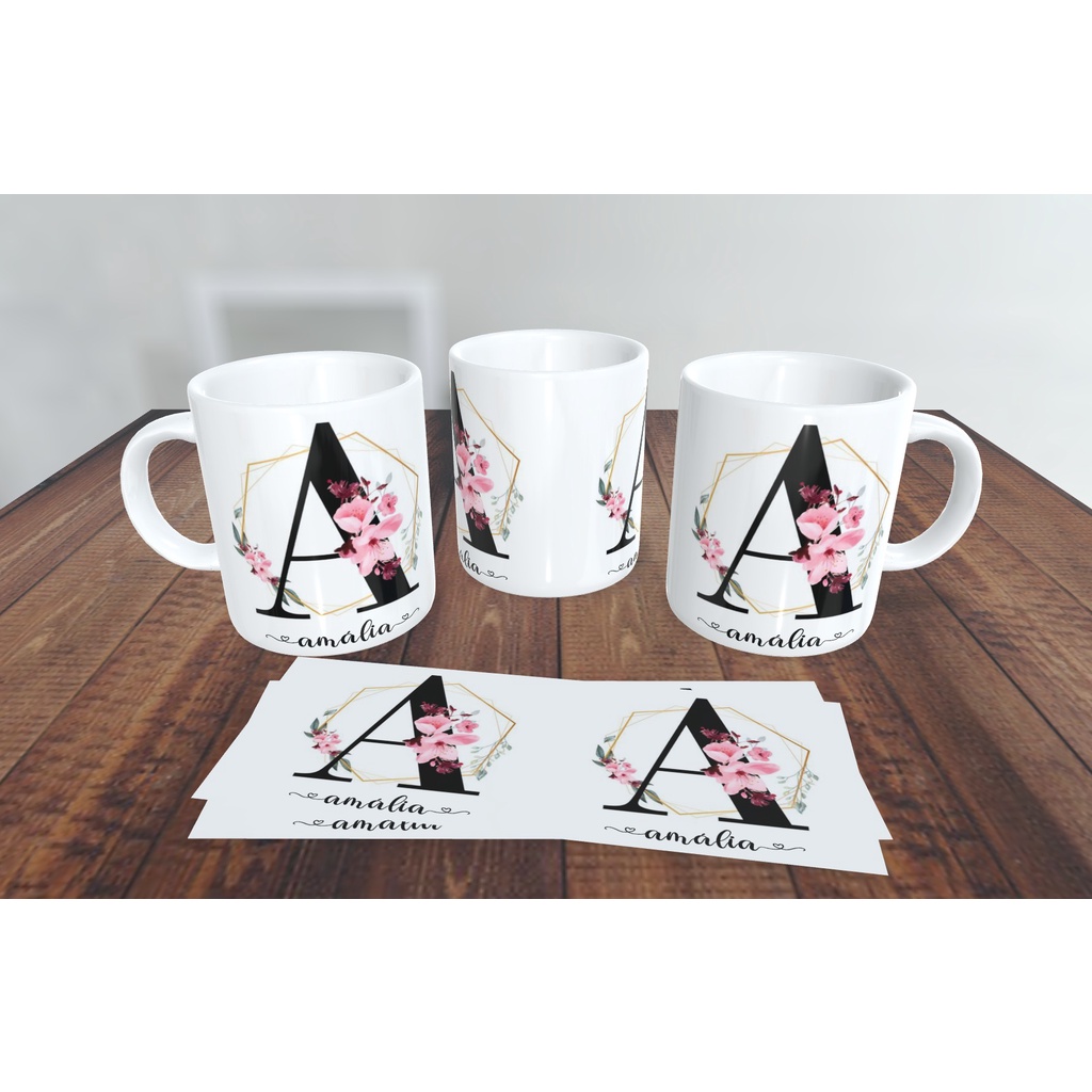 Caneca personalizada - Letra e nome (alfabeto completo) | Shopee Brasil