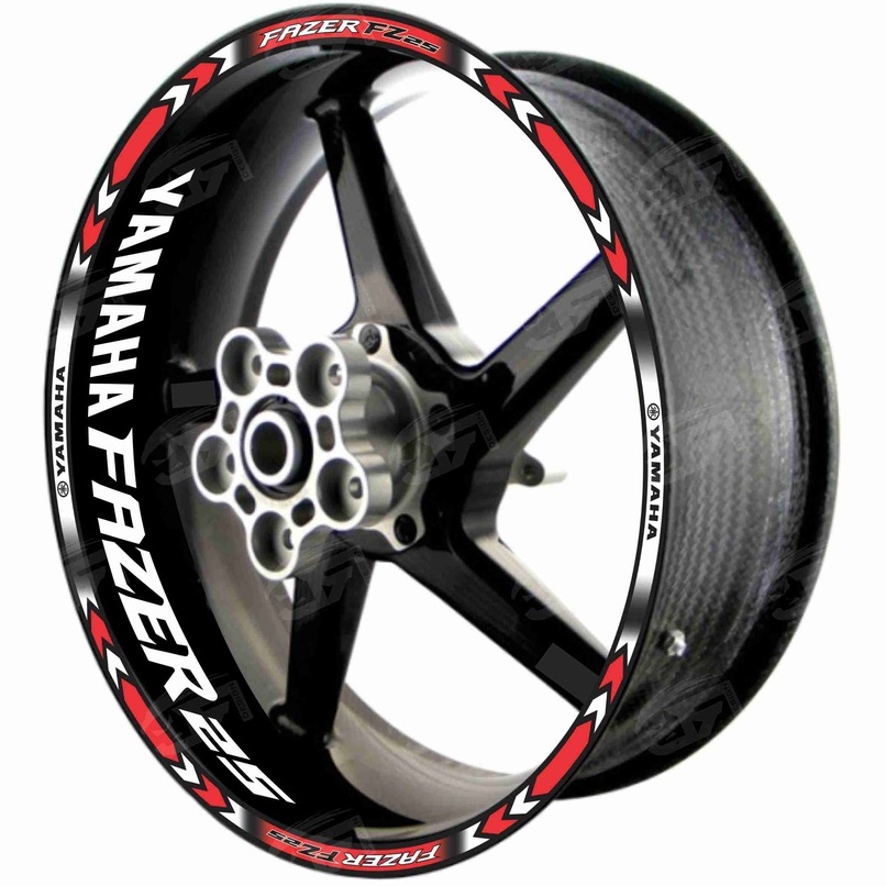 Adesivo Friso Refletivo Roda Moto Yamaha Fazer 250 Fazer 25 + Adesivos ...