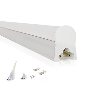 Led Tubular T5 30cm 6w C/ Calha Acoplada Completa Frio 6000k