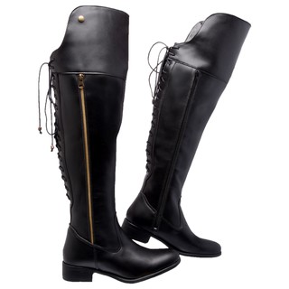 Bota over knee mega boots sales 979 preto