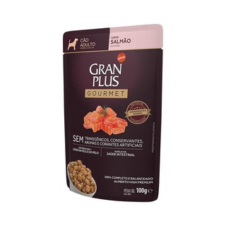 Racao Umida Gran Plus Gour Caes Adultos Salmao Sache 100gr