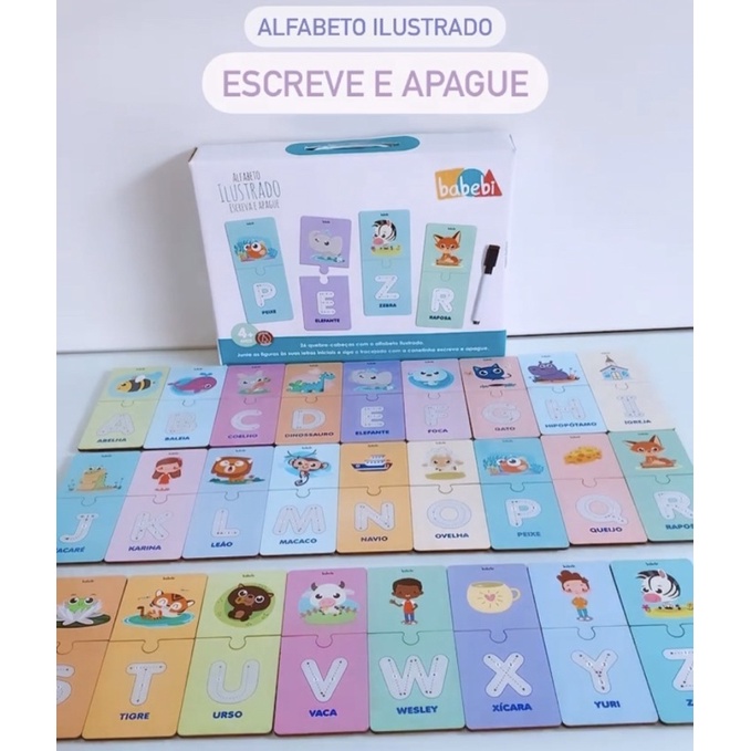 Alfabeto Ilustrado Escreve E Apague Envio Imediato Shopee Brasil