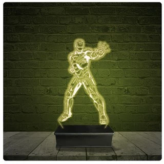 Led Luminária Acrílico Abajur - Homem De Ferro Marvel 10