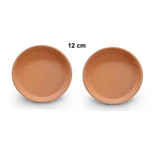 Kit 2 Pratos de Barro 12 cm Para Vaso de Planta Redondo