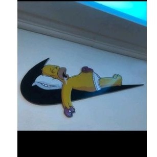 0Placa Decorativa Homer Simpson Nike Engraçado Dormindo Decoração Quarto Loja