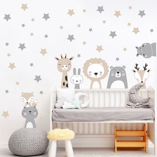 Adesivos de Parede Animais Bichinhos Estrelas