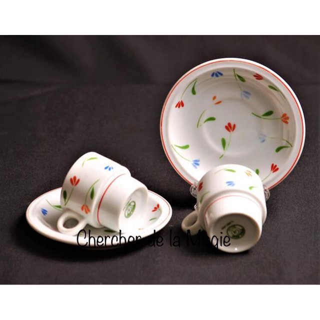 Juego De Tazas De Café Con Plato Y Cuchara Taza Y Platillo 11oz - Naranja