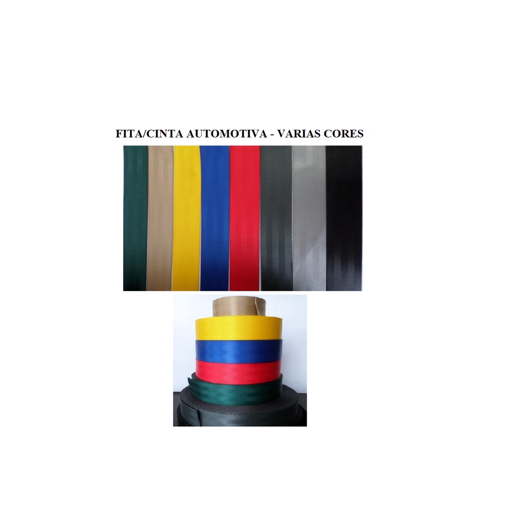 FITA CINTA DE SEGURANÇA AUTOMOTIVA ORIGINAL VARIAS CORES - KIT 8 METROS x