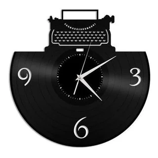 Máquina Costura - Relógio Disco De Vinil Decoração
