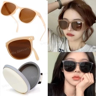 Mulher Óculos De Sol Quadrados Novos Homens Dobráveis Rede Vermelha Ao Ar Livre Sombra Selvagem Eyewear and Bag
